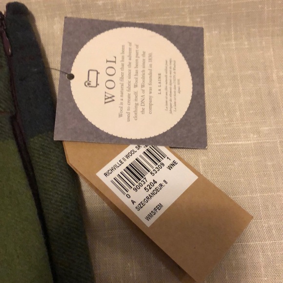 Woolrich Richville 2 Wine Wool Plaid Skirt 8 NWT - Picture 3 of 8